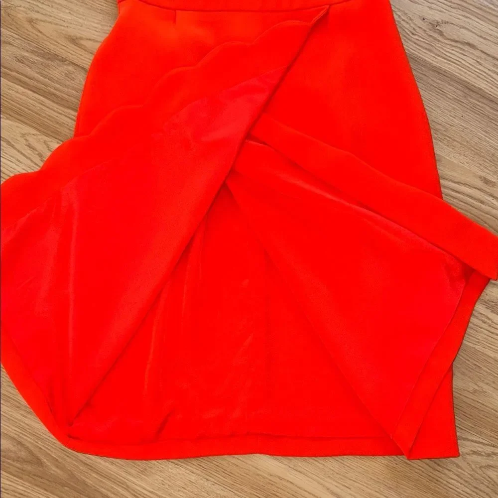 J.Crew Scalloped Wrap Sheath Dress Orange Size 00 Summer Spring